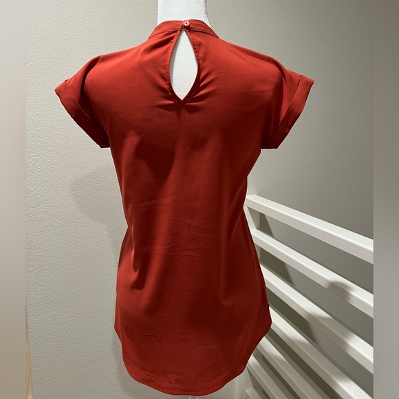 Express Choker Neck Gramercy Tee, orange rust, XXS - Picture 2 of 4